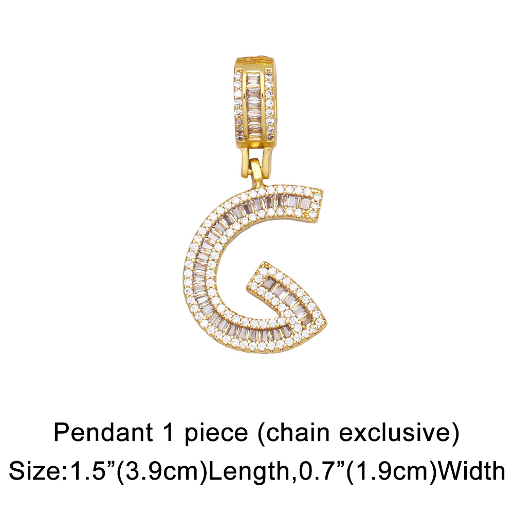 15g Weight 18K Gold Plated Plating Material Necklace Classification Wedding Occasion Copper Material Geometric, Letter Pattern Unisex Gender Fashion Style Fashion Zircon Letter Hip Hop Men's And Women's Copper Necklace 6