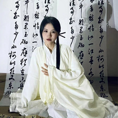 古風寫真背景布拍攝古裝毛筆書法字畫背景紗布中國風漢服拍照道具