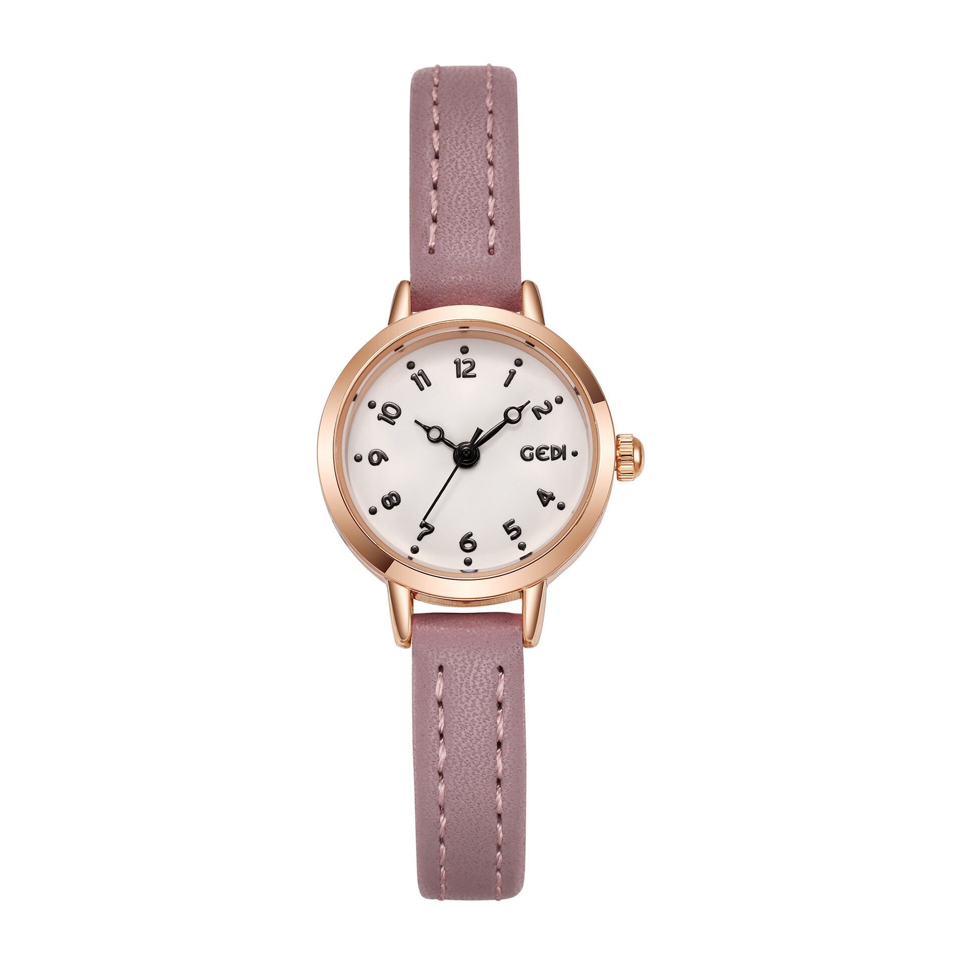 GEDI small Gedi dial, niche, light luxury, simple digital, student waterproof casual belt, women's watch_voghion.com