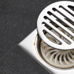 Stainless steel thickened floor drain, six millimeter washing machine anti-flood drain, plastic side discharge floor drain for shower room, engineering grade