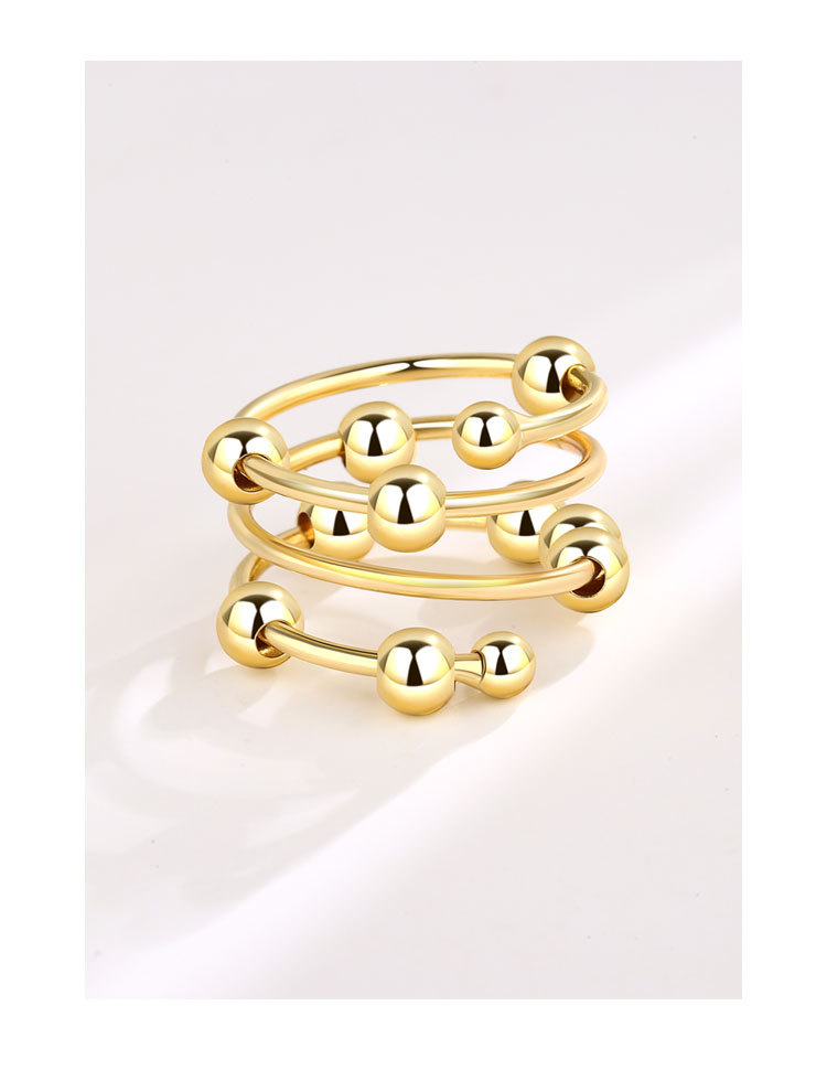 Wholesale IG Style Simple Style Geometric Copper Plating Open Rings Anxiety Ring display picture 4