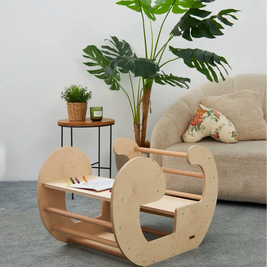 Детское деревянное радужное кресло-качалка-качалка для скалолазания на интерактивном детском саду игрушка-головоломка