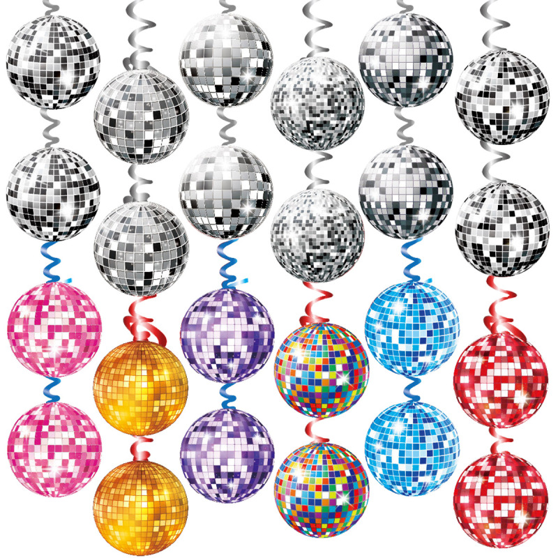 Cross-border disco ball hanging spiral bar activity party venue background decoration hanging Xuan La flag Cross-border disco ball hanging spiral bar activity party venue background decoration hanging Xuan La flag