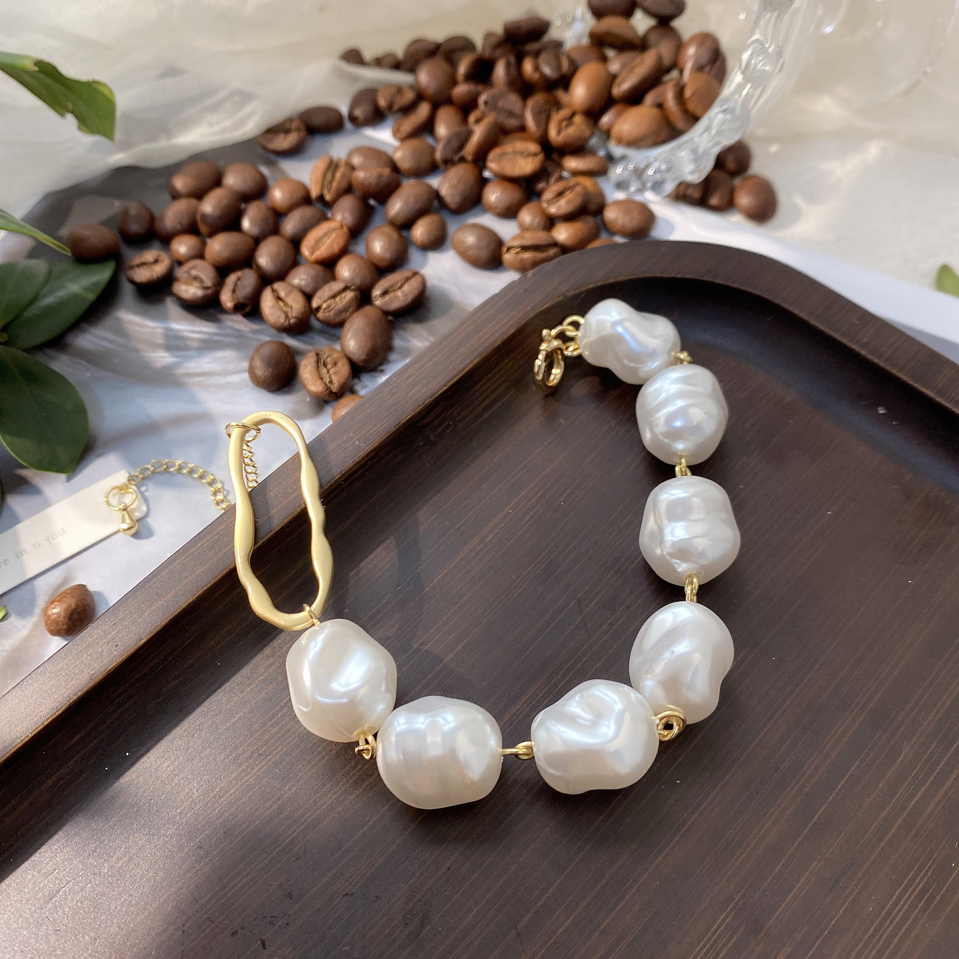 Fashion Solid Color Imitation Pearl Copper Beaded Plating Bracelets 1 Piece