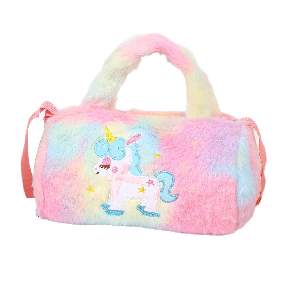Nuevo cartón de dibujos animados portátil diagonal bolsas de hombro unicornio bolsas de juguetes de peluche para niños agarrar muñecas bolsas de regalo