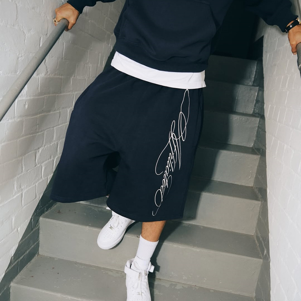 Men's Retro American Hip Hop Summer Embroidery Shorts European Style Casual Loose Fit Streetwear_viptrois.com