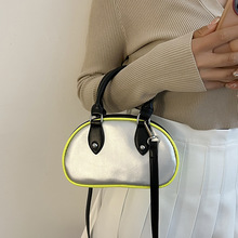 2022夏季新款潮流街头时尚撞色手提包小众设计感单肩斜挎小圆包
