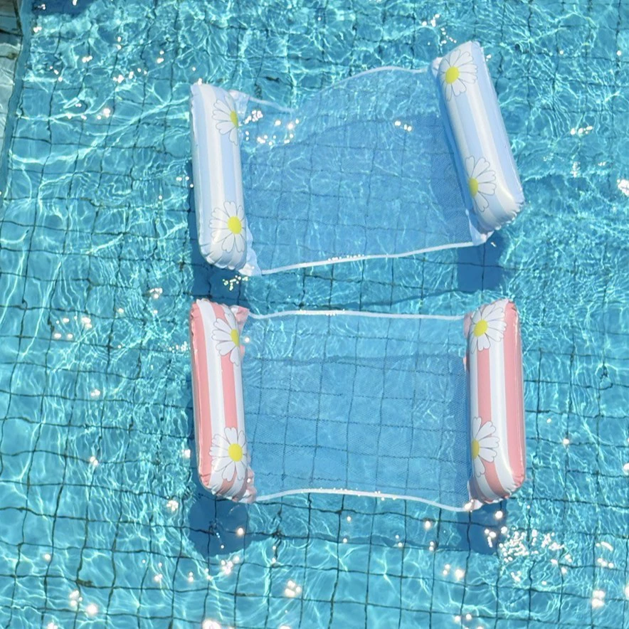 Надувной гамак для плавания с сеткой-клипсой Daisy, складная спинка, надувное кресло для отдыха на воде, надувной плавучий ряд