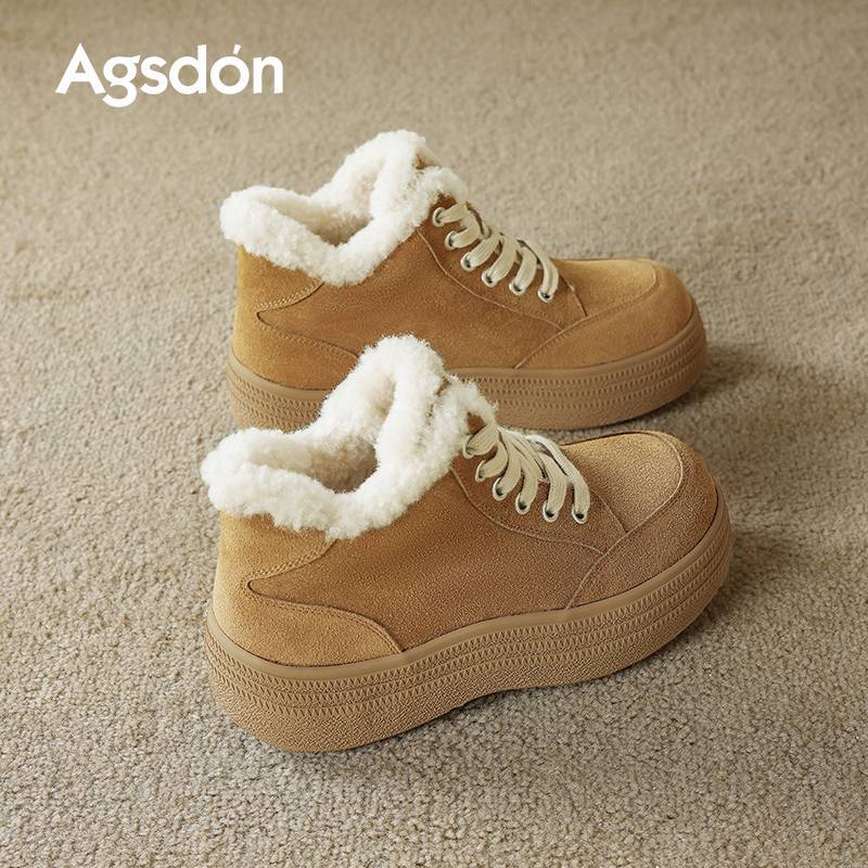 Botas de nieve para mujeres 2025 nuevos zapatos de invierno de algodón grueso con suela gruesa botas deportivas casuales de lana