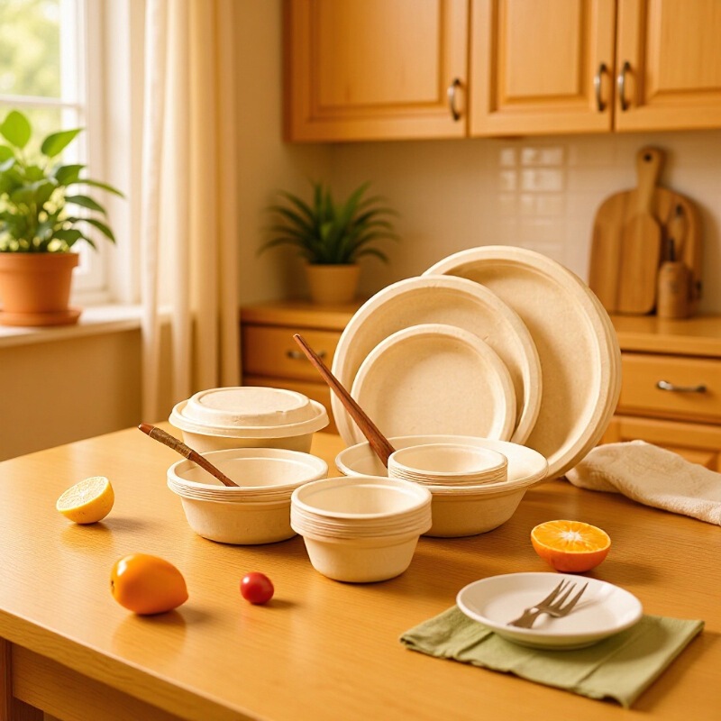 Disposable Paper Bowls, Tableware, Bowl and Chopstick Sets, Paper Plates, Biodegradable Plates, Food-Grade Household Dinner Plates, Outdoor Use Disposable Paper Bowls, Tableware, Bowl and Chopstick Sets, Paper Plates, Biodegradable Plates, Food-Grade Household Dinner Plates, Outdoor Use