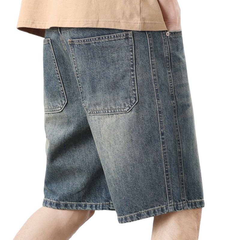 Pantalones cortos de vaqueros para hombres de verano delgados vintage pantalones casuales de verano nuevos pantalones de moda sueltos