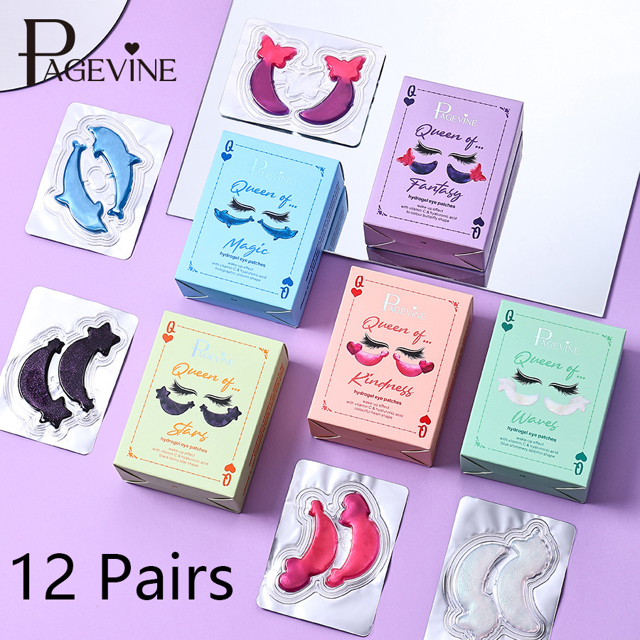 Producto de venta caliente transfronterizo PAGE VINE, mascarilla hidratante y humectante para ojos, reafirmante y reductora de líneas de expresión, parche de mascarilla de cristal de colágeno para ojos