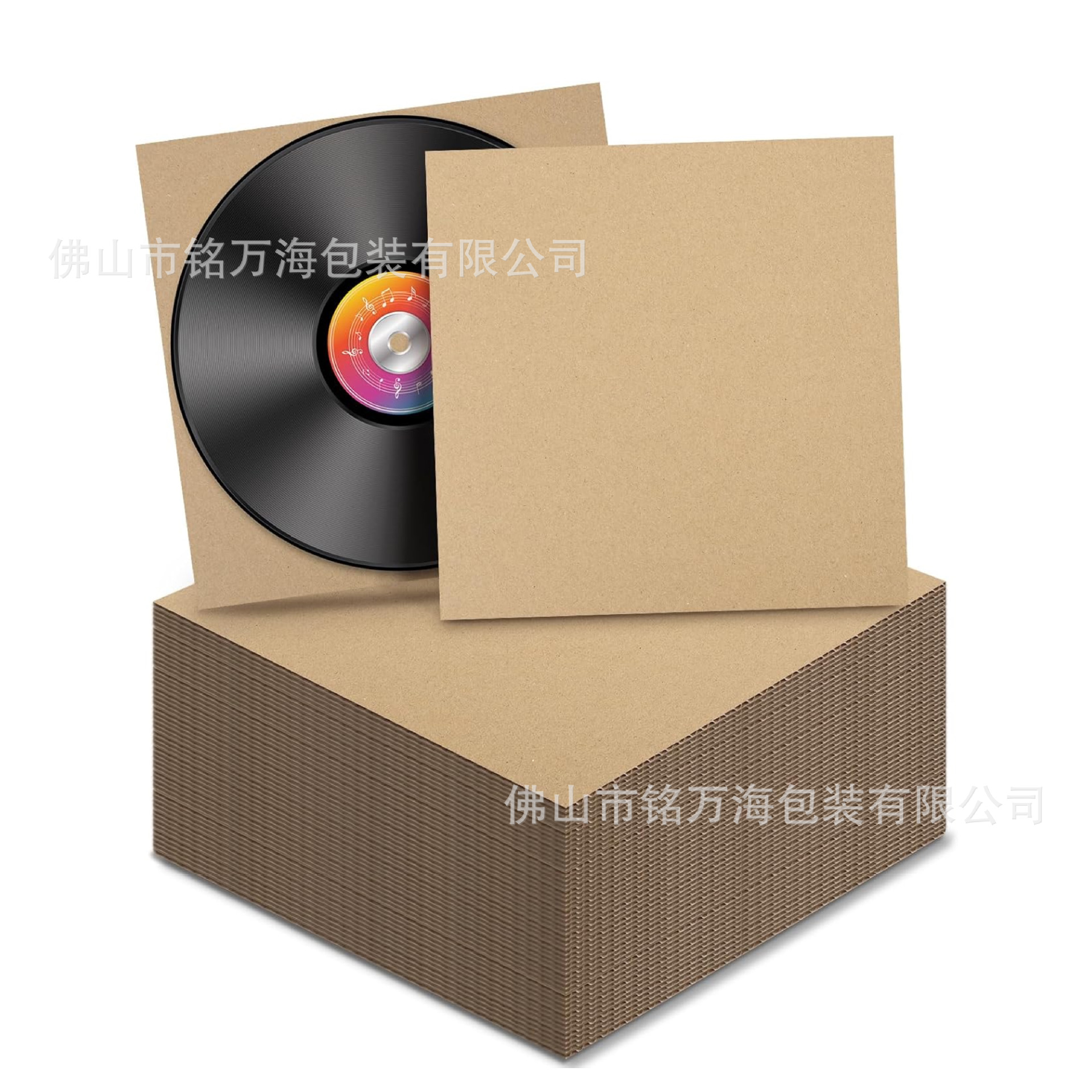12.4英寸瓦楞纸板，插入垫片用于乙烯基唱片LP运输，艺术工艺用品