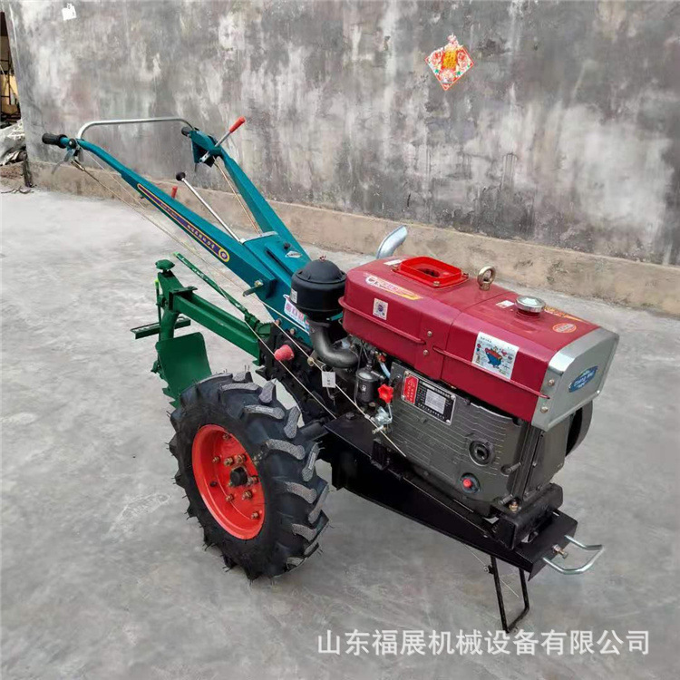 Diesel water-cooled agricultural walking tractor greenhouse orchard riding type rotary tillage pine dozer two-wheel walking tractor