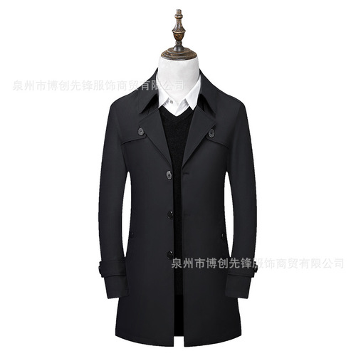 轻奢风衣男 青年男士商务品质夹克外套大码到8XL一件代发
