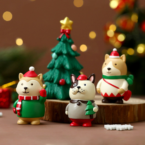 Christmas Snowman Penguin Bear Ornament Creative Desktop Decoration Small Gift Window Display Decoration Resin Crafts