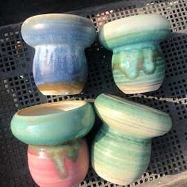 内口径约6-8厘米小老桩手工拉坯粗陶控养简约可爱多肉花盆