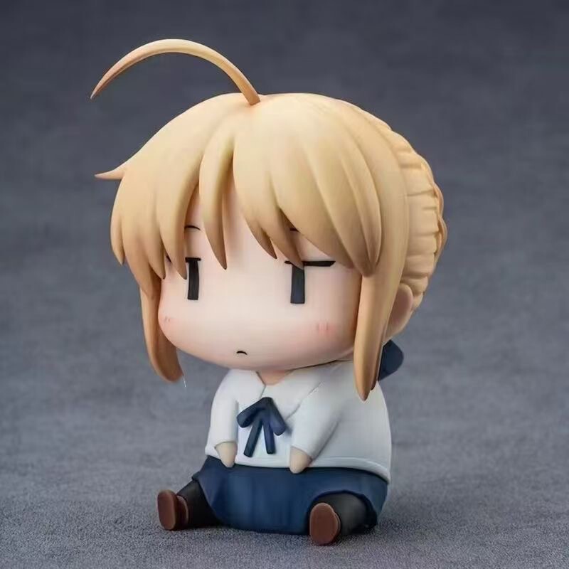 Qバージョン 座り姿勢 セイバー 面白い顔 Fate/stay night UBW セイバー 二次元フィギュア オーナメント Qバージョン|undefined