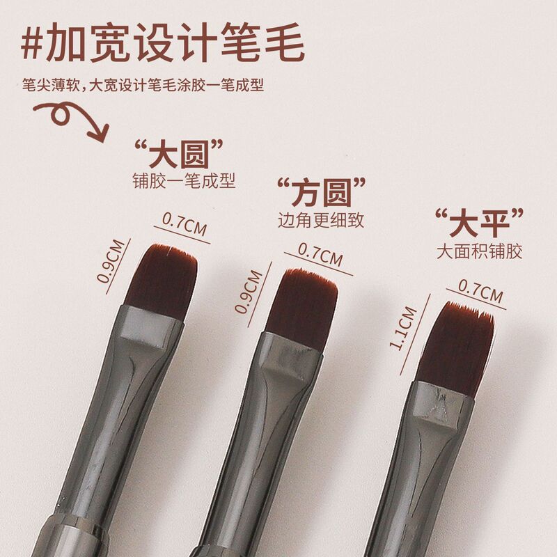 高品質のサンダルウッドマニキュア光療法ブラシ、柔らかく繊細でエレガントなラウンドマニキュアペン、ペンキャップ付き、大きな平頭と大きな丸頭|undefined