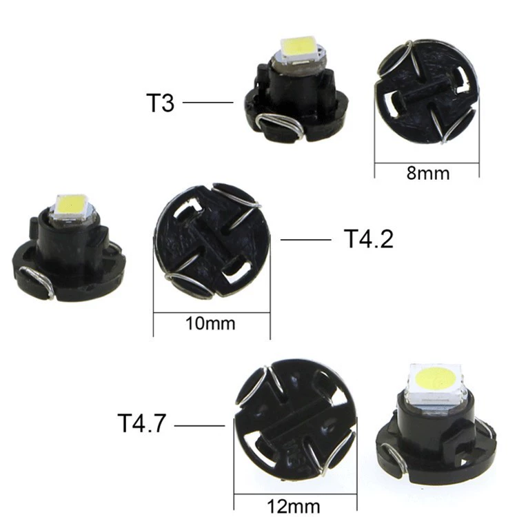 Новый автомобиль T3 T4.2 T4.7-3030-1SMD светодиодная приборная подсветка воздушного контура часы лампа