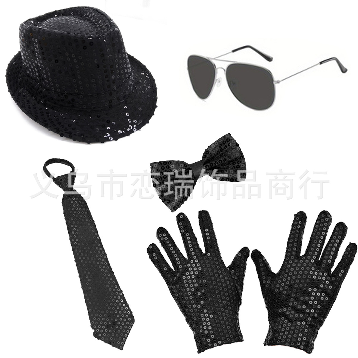 70s DISCO espectáculo accesorios esquinilla sombrero corbata guantes cinturón hombre conjunto Xiaoyin TEMU en stock