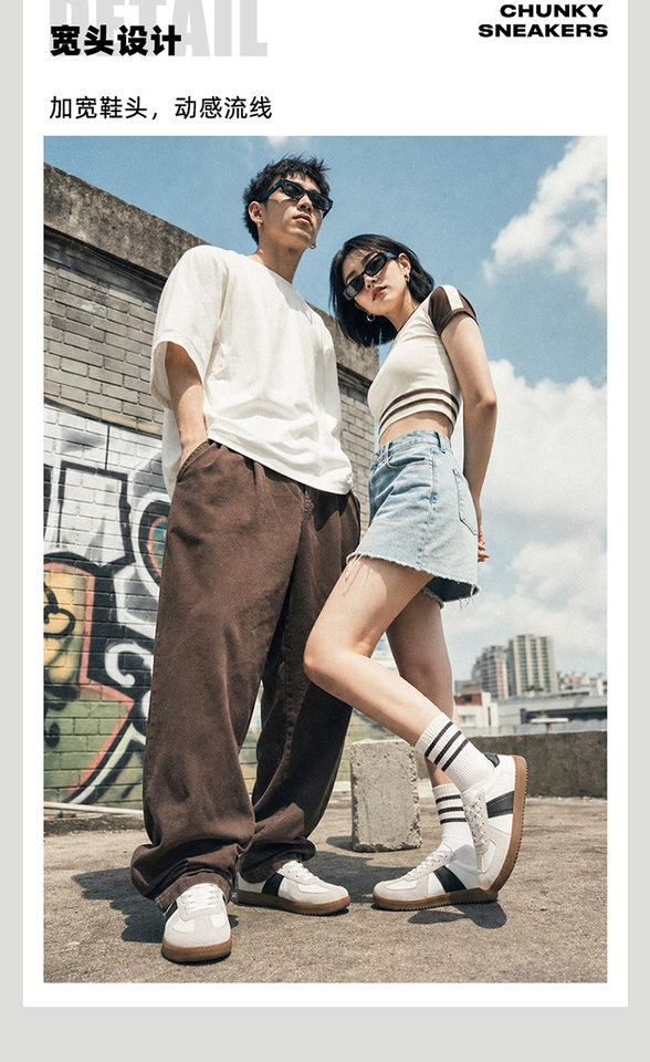 Giày sneaker da lì phối lưới form rộng mũi tròn, đế cao 3–5 cm, dây buộc, unisex — Trắng đen, Xám trắng, đen chi tiết 3