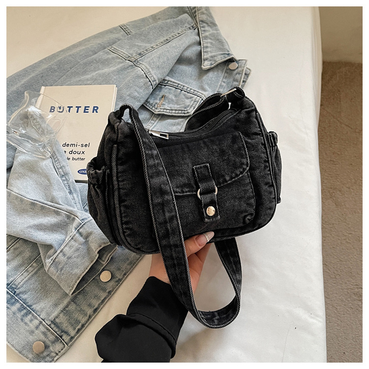Bolso de denim de gran capacidad para mujeres 2026 nueva tendencia transfronteriza de hombro mochila de mujer viaje ocio bolsa de mano image 9
