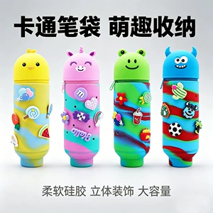 Sanrio, силиконовый телескопический пенал, складной держатель для ручек для школьников и студентов, DIY, антистресс
