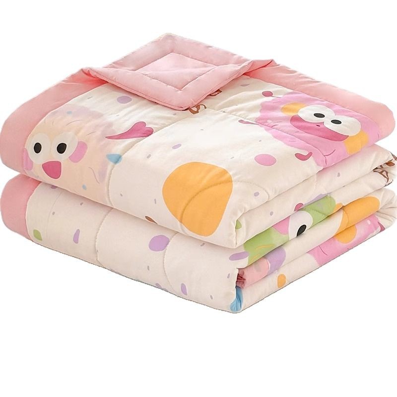 Edredón fresco de verano de algodón por dentro y por fuera, edredón de aire acondicionado de algodón puro, lavable a máquina, edredón fino de verano para niños, doble individual