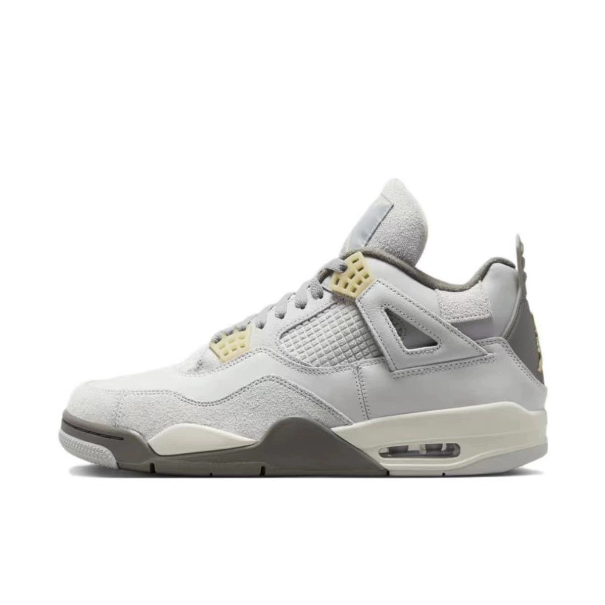 Putian Chunyuan AJ4 zapatos de baloncesto marrón naranja negro amarillo rayos eléctricos masculinos y femeninos clásicos Jiao4 Zhongyuan zapatos de baloncesto para hombres y mujeres