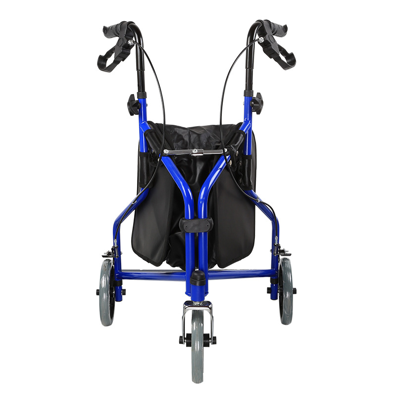 Fábrica Youbu ancianos rehabilitación auxiliar carro de compras plegable con freno ayuda para caminar tres ruedas