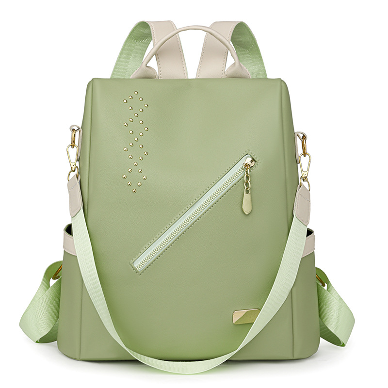 Mochila de cuero suave para mujer antirrobo transfronteriza 2024 nueva mochila de viaje al aire libre para jugar práctica mochila escolar de gran capacidad