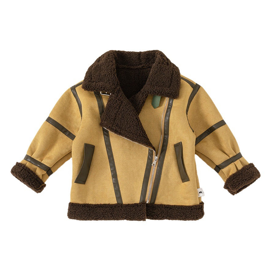 Babycity capa de invierno ropa los niños la motocicleta ropa estilo occidental nueva chaqueta espesada DY83009