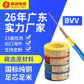 厂家供应BVV7股（软）1/1.5/2.5/4/6平方PVC绝缘纯铜铜芯电线电缆