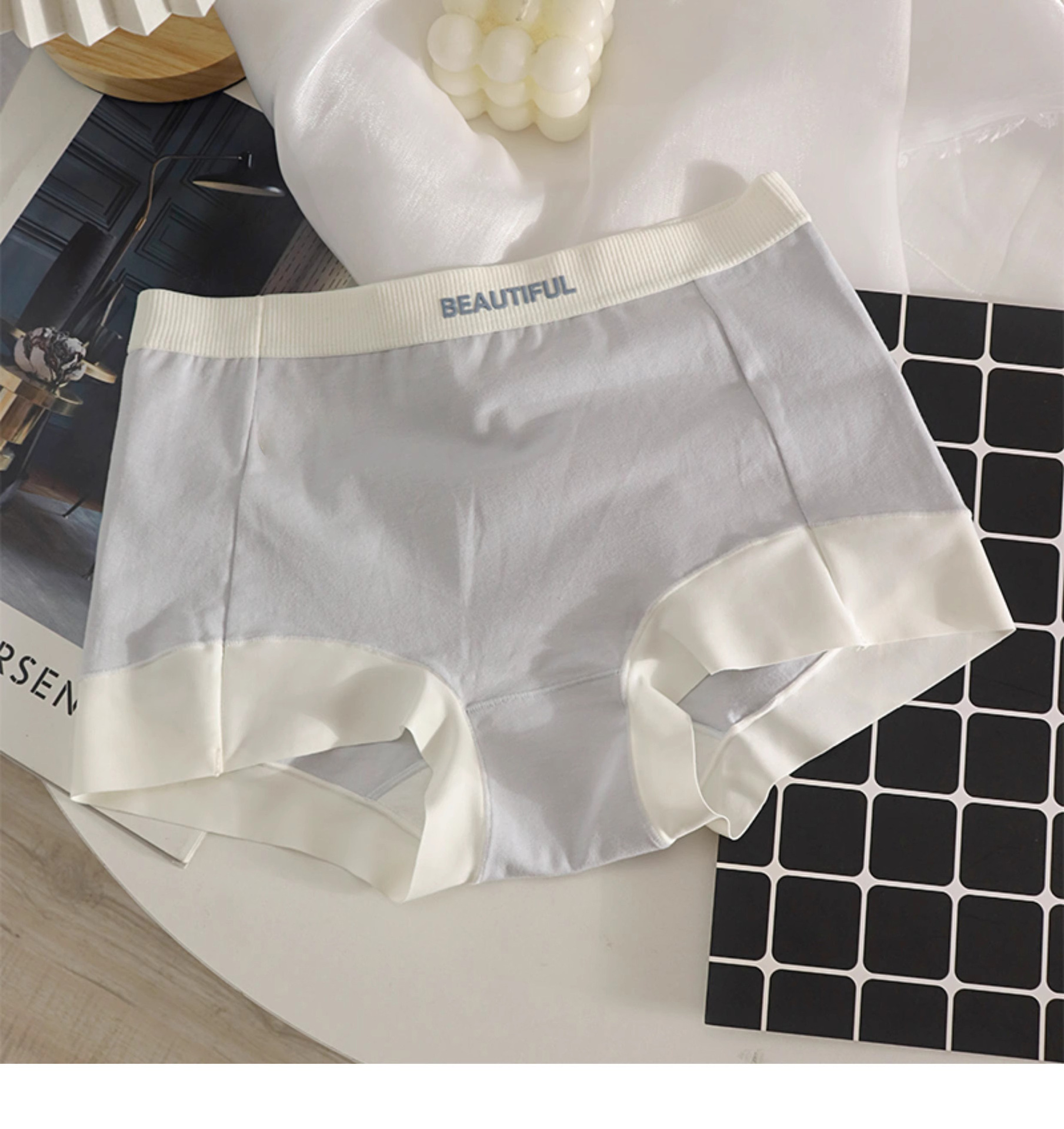 2 - en - 1 pantalones de seguridad 7A antibacterianos entrepierna panties de esquina plana de mujer algodón sin marcas anti-luz leggings