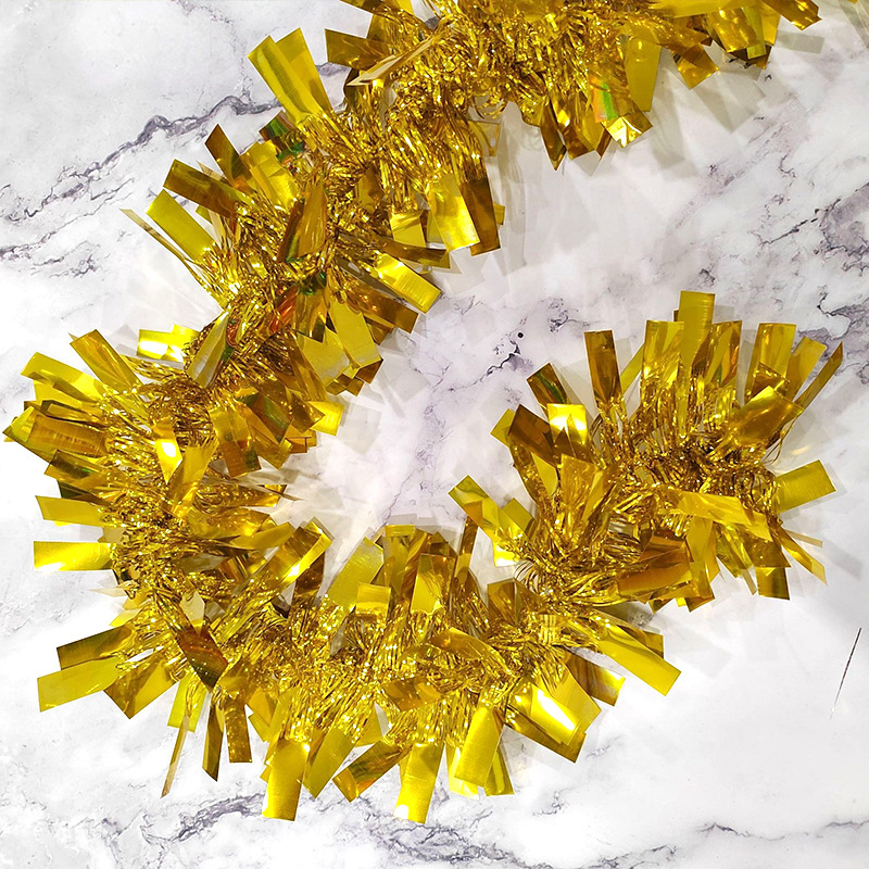 Amazon Cross-border Christmas celebration decoration, floral tinsel Christmas tree DIY decoration, wide leaf colorful tinsel