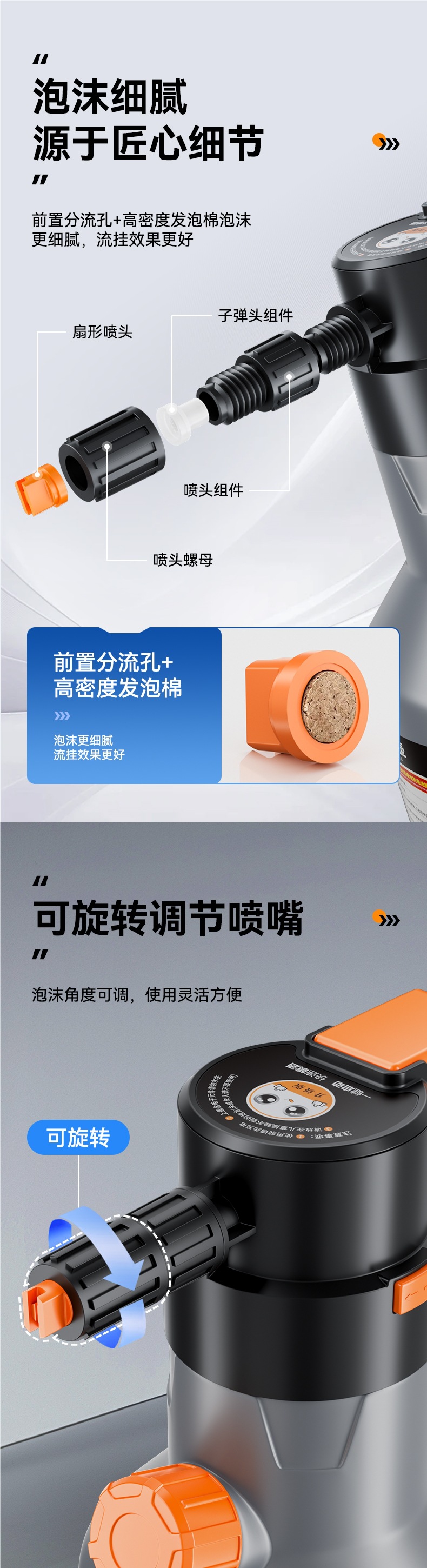 Electric Car Wash Foam Sprayer Rechargeable Car Washing Liquid