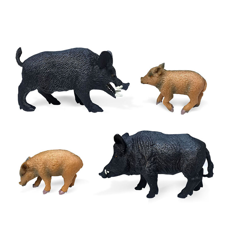 Venta caliente transfronteriza simulación infantil bosque modelo animal juguete sólido jabalí modelo animal adornos creativos
