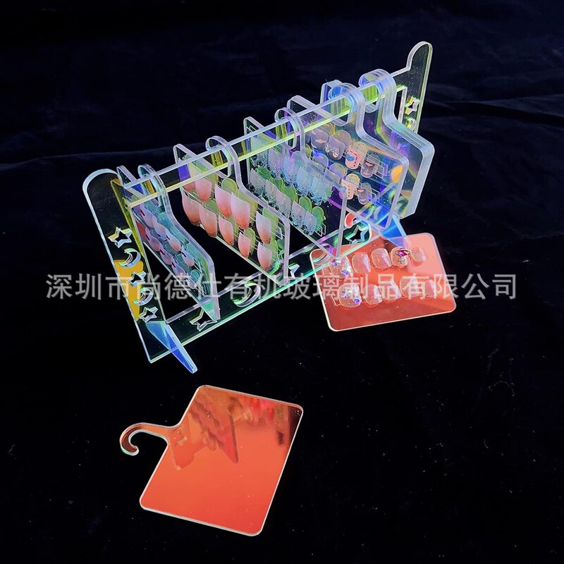 Custom Press-On Nail Holder Cute Mini Hook Storage Rack Manicure Display Stand (Rainbow Color)