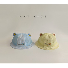 婴儿帽子夏季薄款卡通网面透气小熊超萌可爱新生儿宝宝遮阳防晒帽