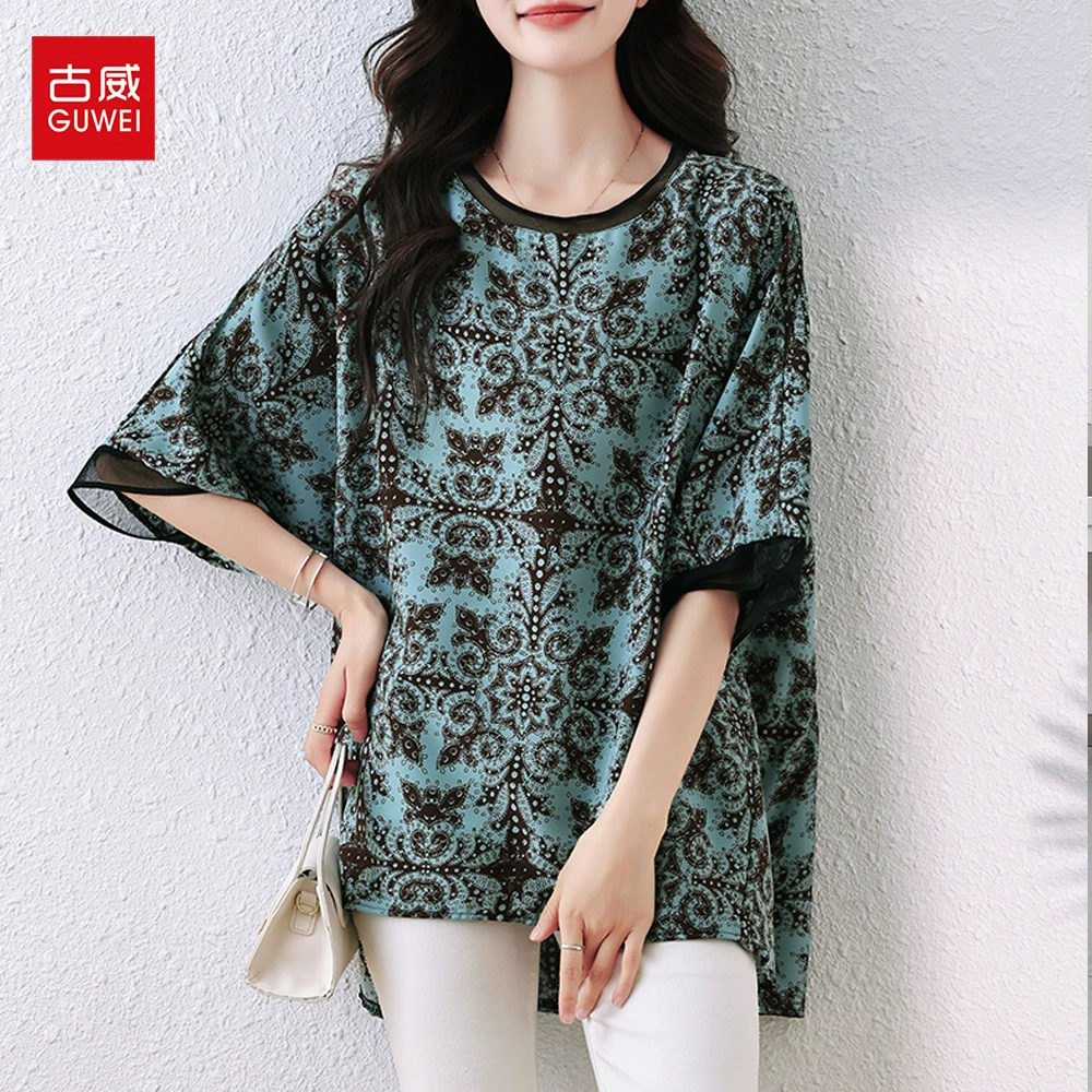 2025 женский летний ленивый ветер с принтом корейского литературного темперамента свободная женская футболка модная куртка с покрытием живота 168