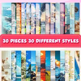 新款热卖30张励志风景图文纸质书签阅读必备书签不重复风景图片