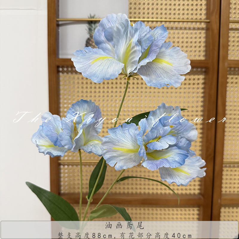 模擬花油絵アイリス家の装飾花束レストランリビングルームの装飾フラワーアレンジメント造園アレンジメント造花|undefined