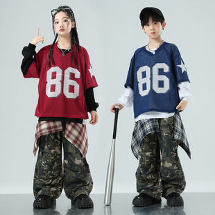 街舞少儿潮服男孩嘻哈表演出服时髦卫衣套装hiphop女孩爵士舞服装-阿里巴巴
