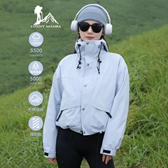 短款冲锋衣女款2025新款春秋户外防风小个子三合一登山运动短外套