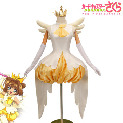 百変小桜cos服小桜黄白戦闘服翼女装コスプレアニメ衣装女