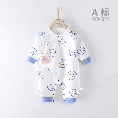 Baby Butterfly Robe Pure Cotton Monk's Robe Spring and Autumn Style Rabbit Year Little Rabbit Boneless Newborn Bodysuit