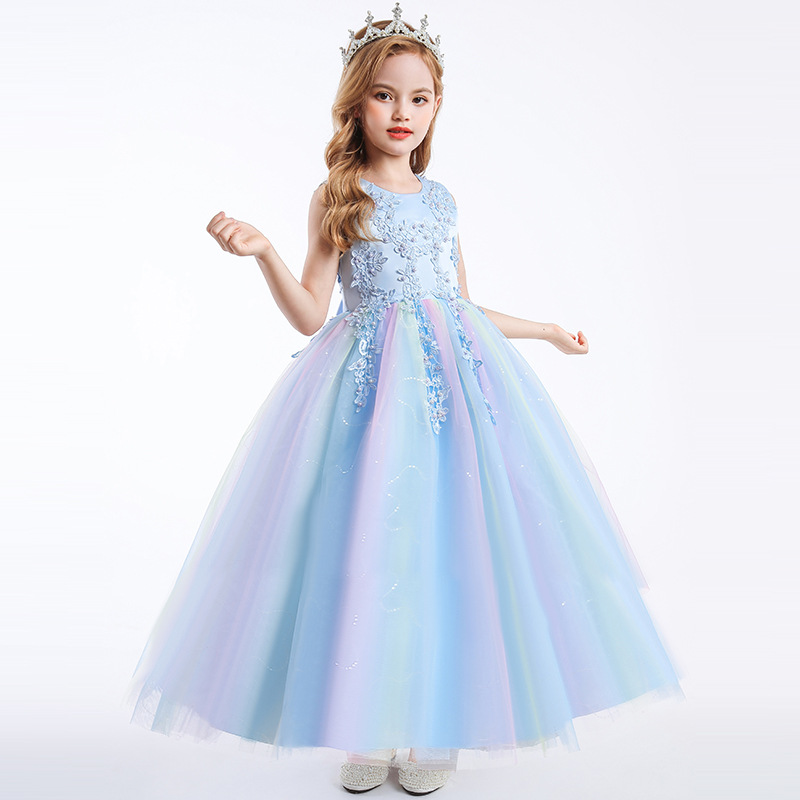 Calissa CARISA girls dress sleeveless mesh performance host princess dress cross-border a generation of hair