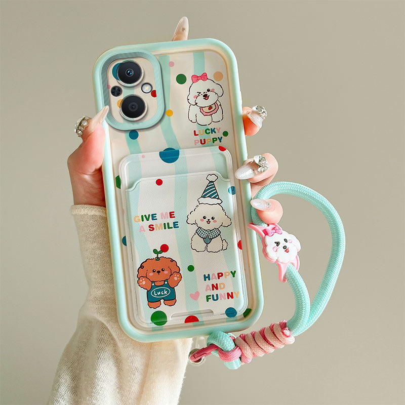 Suitable for Oppoa96 All-Inclusive A58 Cartoon A55 Fashion A74 Female A17K Hand Rope A16E Card Holder Mobile Phone Case A78 Suitable for Oppoa96 All-Inclusive A58 Cartoon A55 Fashion A74 Female A17K Hand Rope A16E Card Holder Mobile Phone Case A78