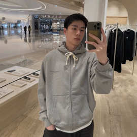 mm街头嘻哈拉链开衫连帽卫衣男女刺绣字母外套潮运动秋季休闲百搭
